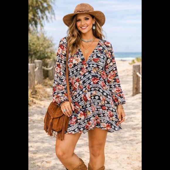 Show Me Your MuMu Dresses & Skirts - SHOW ME YOUR MUMU Tribal Floral Boho Mini Dress